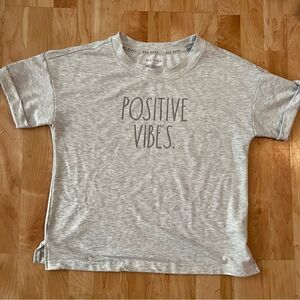 Rae Dunn Positive Vibes Short Sleeve Shirt Women’s Large